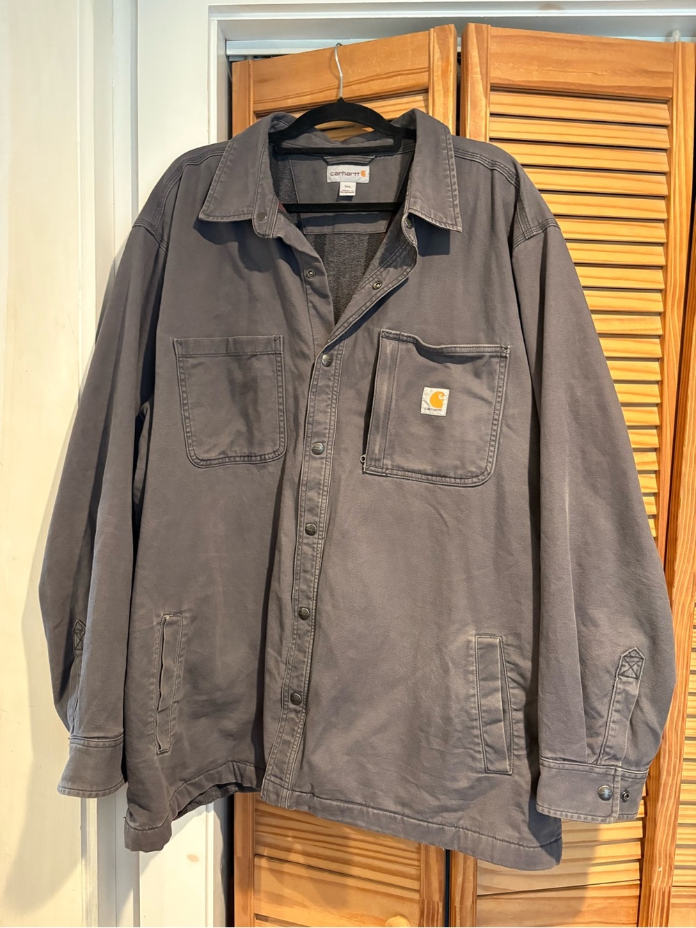 Carhartt 105532 Rugged Flex Fleece Lined Canvas Shirt Jacket Men 3XL Gray